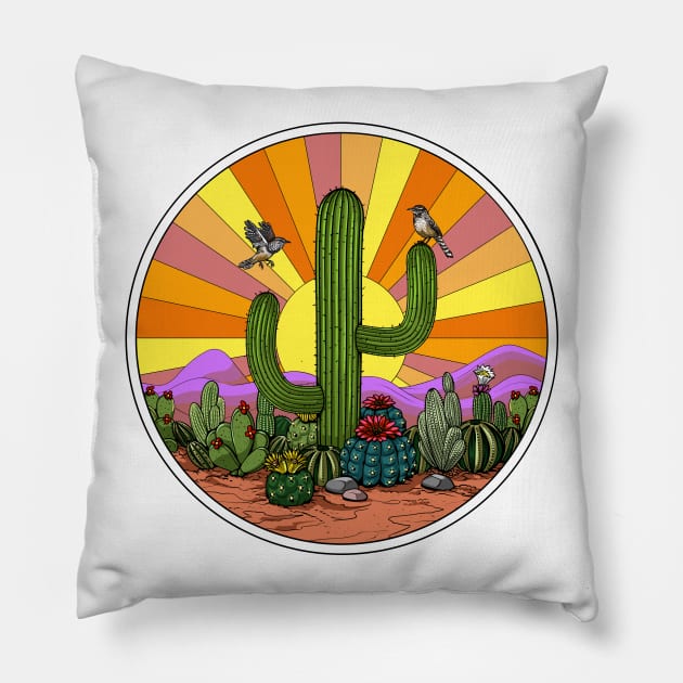 Hippie Cactus Pillow by underheaven