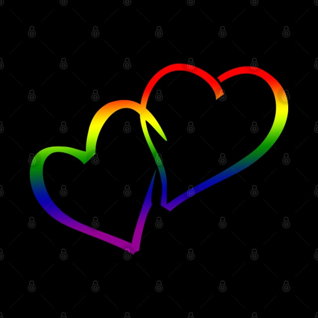 LGBT Pride Lesbian Gay Homosexual Pansexuality Rainbow Hearts by Sassee Designs