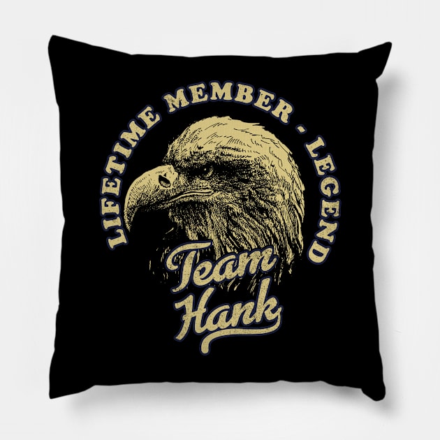 Hank Name - Lifetime Member Legend - Eagle Pillow by Stacy Peters Art