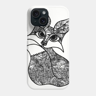 Fox Zentangle - Black Lace Phone Case