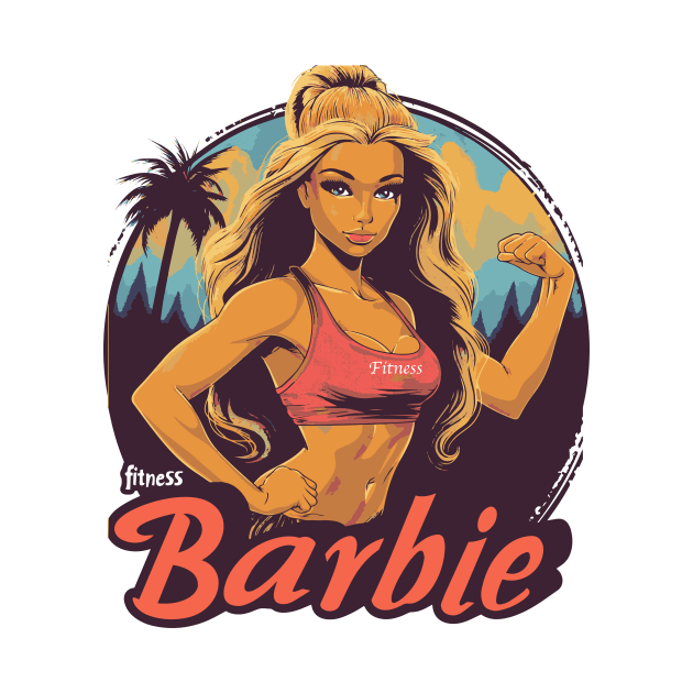 Fitness Barbie Vintage Graphic T-shirt 06 by ToddT