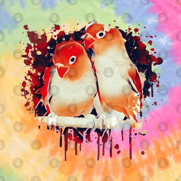 Love Bird Tie Dye art design by BostonBulldog