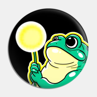 Dandelion chubby frog Pin