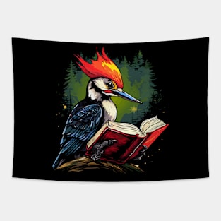 Woodpecker Reads Book Tapestry