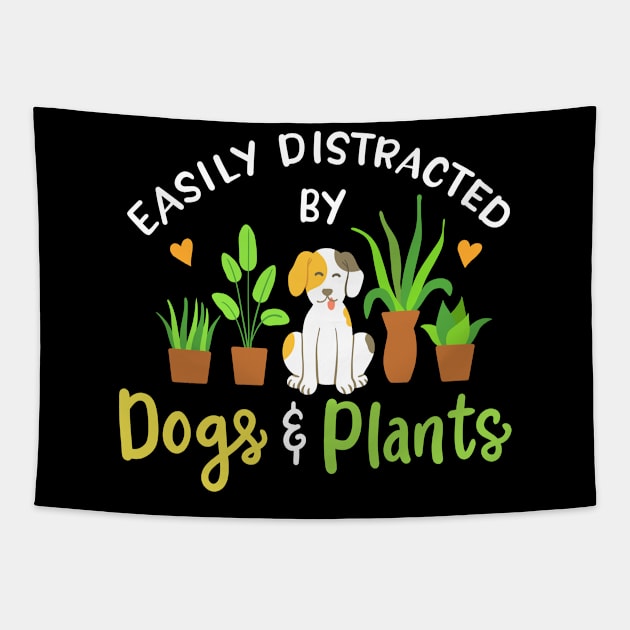 Dog Plant Dog Owner Gardener Tapestry by CreativeGiftShop