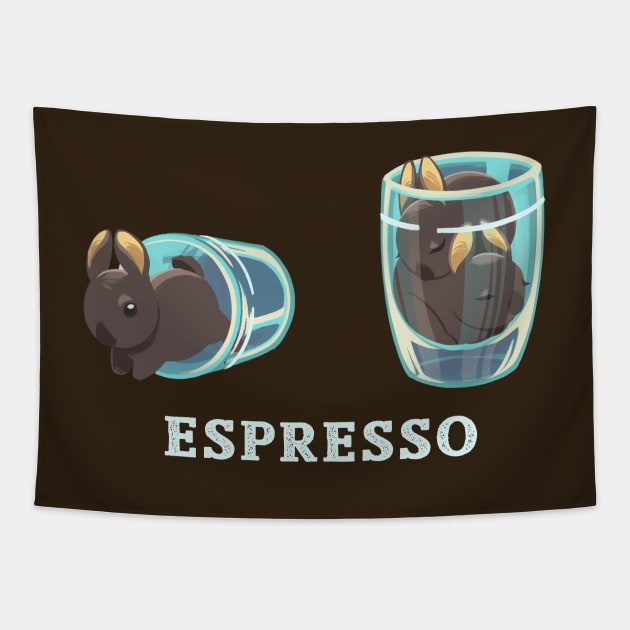 espresso bunnies Tapestry by Alienfirst