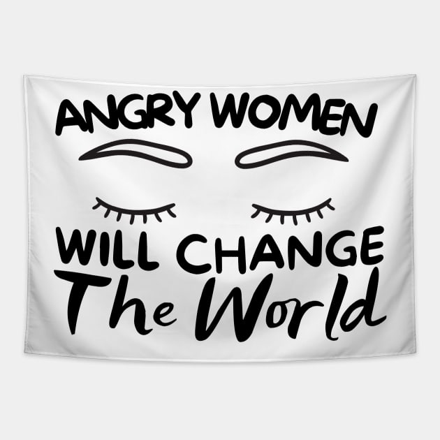 Angry Women Will Change The World Eyes Design Tapestry by pingkangnade2@gmail.com