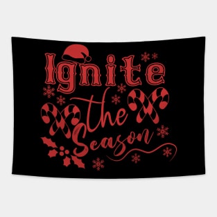 Festive Joy: "Ignite the Season" Winter Apparel Design Tapestry