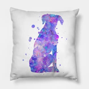 Boxer Dog Watercolor Painting 3 Pillow