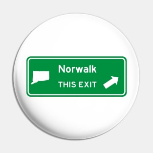 Norwalk, Connecticut Highway Exit Sign Pin