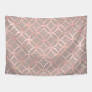 Abstract Pink Gray Metallic Circle Diamond Pattern Tapestry