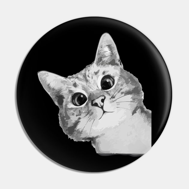 Lovely, cute, funny cat design template Pin by NTR_STUDIO