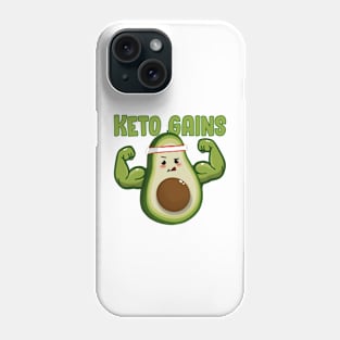 Keto Gains Cute Avocado with Muscles Phone Case