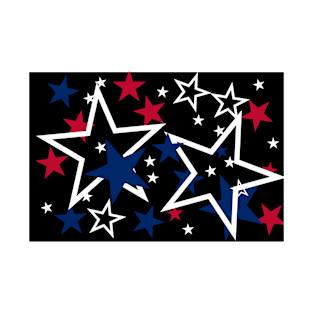 Red White and Blue USA Patriotic Star Design T-Shirt