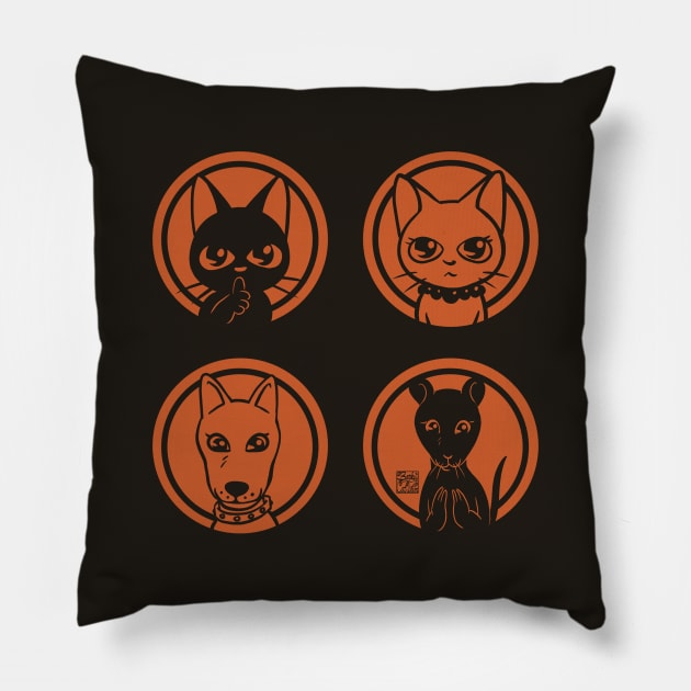 Four friends Pillow by BATKEI