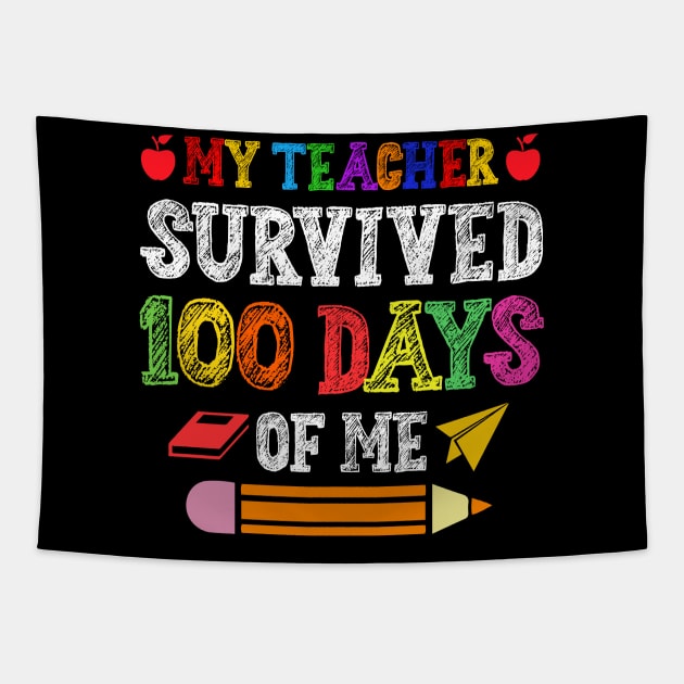 My Teacher Survived 100 Days Of Me Tapestry by busines_night
