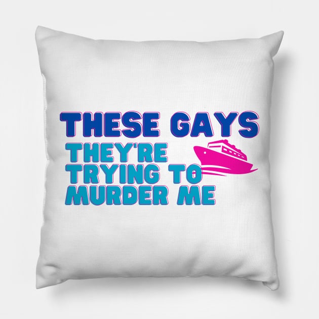 White L0tus These Gays Pillow by Popish Culture