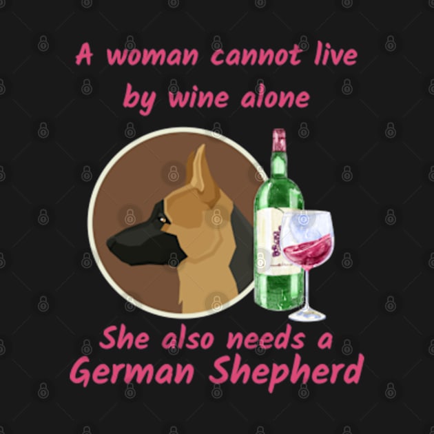 Funny German Shepherd and Wine by onepony