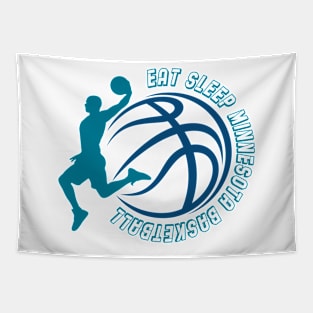 Eat Sleep Minnesota Basketball Tapestry