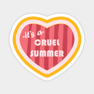 Cruel Summer Pink Heart Retro Magnet