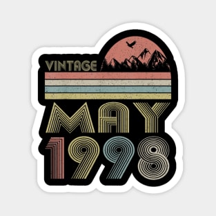 Born in May 1998 Vintage Retro 21st Birthday Gift Magnet