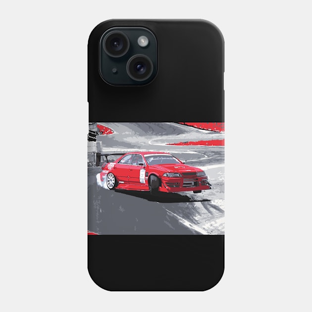 Daigo Saito ebisu circuit D1GP JZX100 JUMP CHASER DRIFT MACHINE Phone Case by cowtown_cowboy