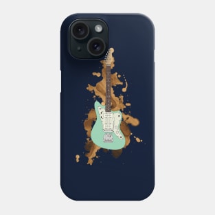 Offset Style Electric Guitar Surf Green Color Phone Case