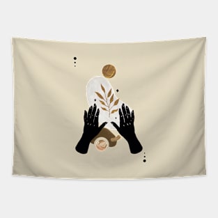 Astro Celestial Feminine Hand Tapestry