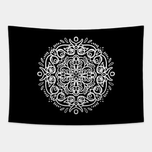 Looping Black and White Mandala Tapestry