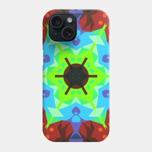 Retro Mandala Flower Red Blue and Green Phone Case