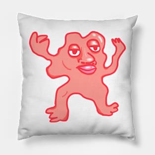 Pink and Red Funky Little Wiggly Fellow Pillow