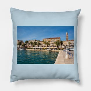 Riva in Split, Croatia Pillow