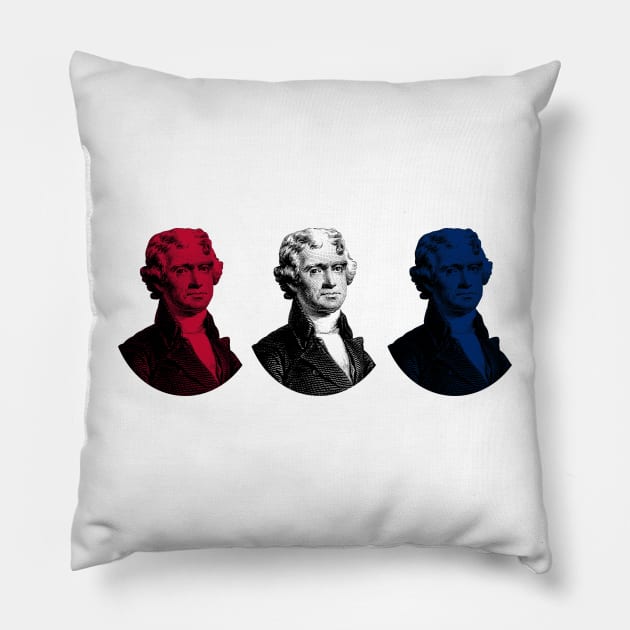 President Thomas Jefferson - Red, White, and Blue Pillow by warishellstore