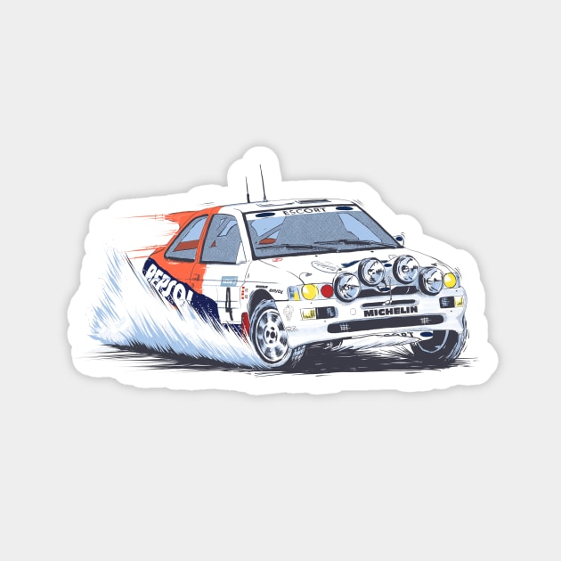 Ford Escort RS Cosworth WRC Magnet by motordoodles