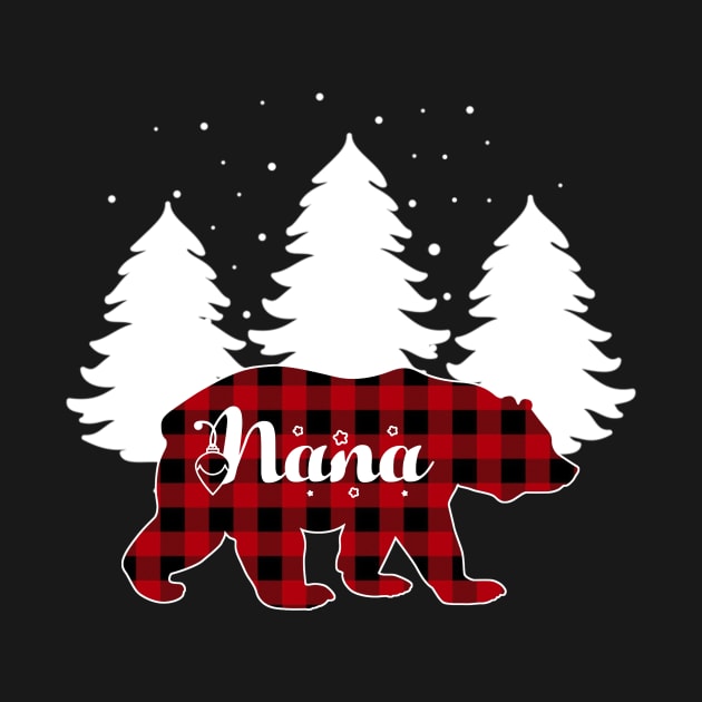 Buffalo Red Plaid Nana Bear Matching Family Christmas by Kagina