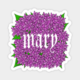 mary. name art with flowers. Magnet