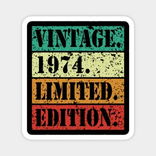 Vintage 1974 Gifts Age 50th Year Old Boy Girl Magnet