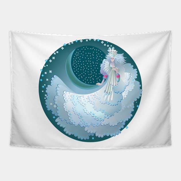 Snow Queen from fairyland Tapestry by Artist Natalja Cernecka