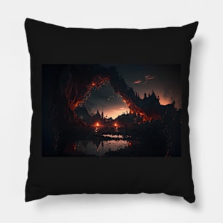 Hell AI generated Wallpaper Pillow