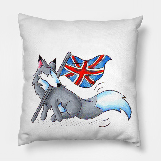 Flag Flying Wolf Uk Uk Flag Pillow Teepublic Au