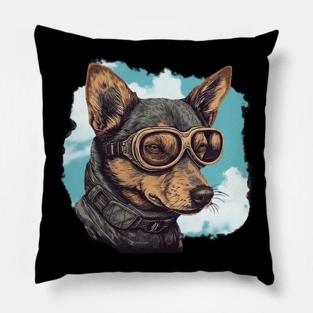 Aviator dog Pillow by GreenMary Design