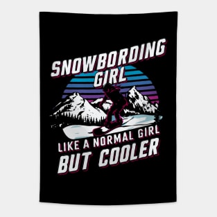 Snowboarding Girl, Like A Normal Girl But Cooler Tapestry