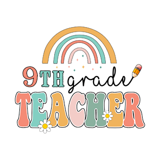 9th Grade Teacher Rainbow Leapord Back to School T-Shirt