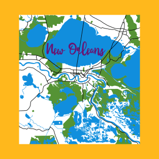 New Orleans Map T-Shirt