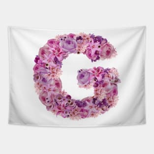 Pink Floral Letter G Tapestry