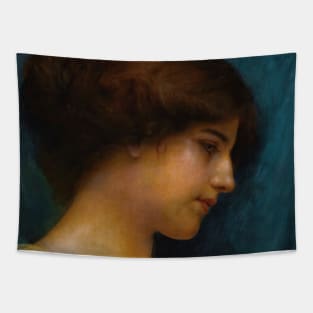 Study of a Girl's Head by John William Godward Tapestry