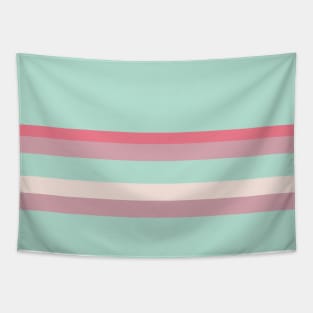 A singular batter of Pale Chestnut, Powder Blue, Misty Rose and Light Coral stripes. Tapestry