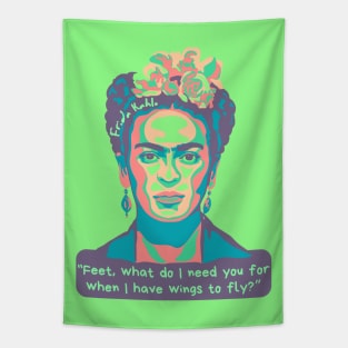 Frida Kahlo Portrait and Quote Tapestry