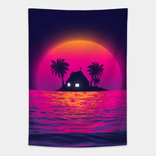 Kame house sunset Tapestry