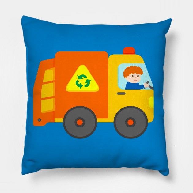 Trash Collector Garbage Truck Boy Pillow by samshirts